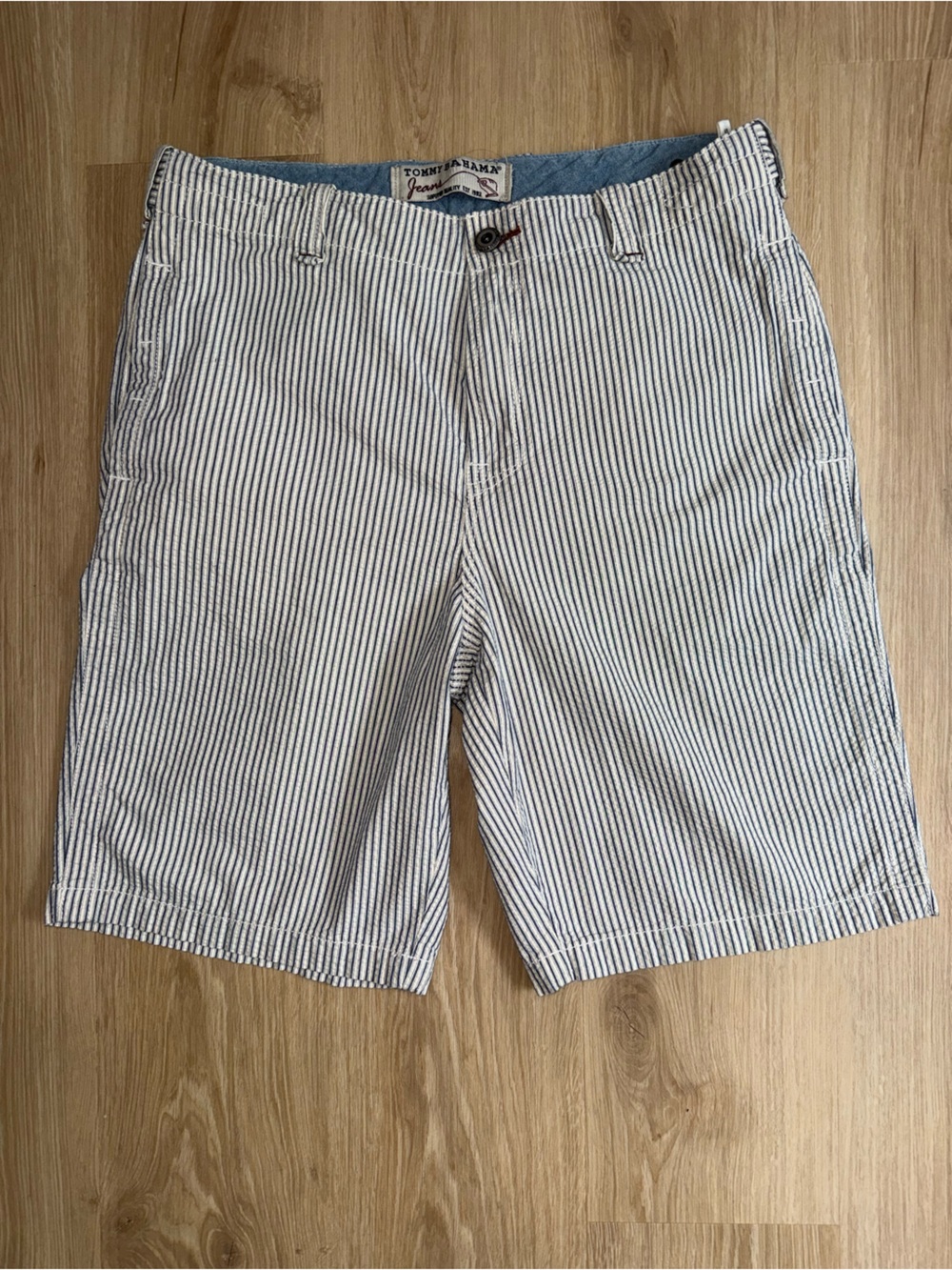 Tommy Bahama Navy & White Seersucker Chino Shorts